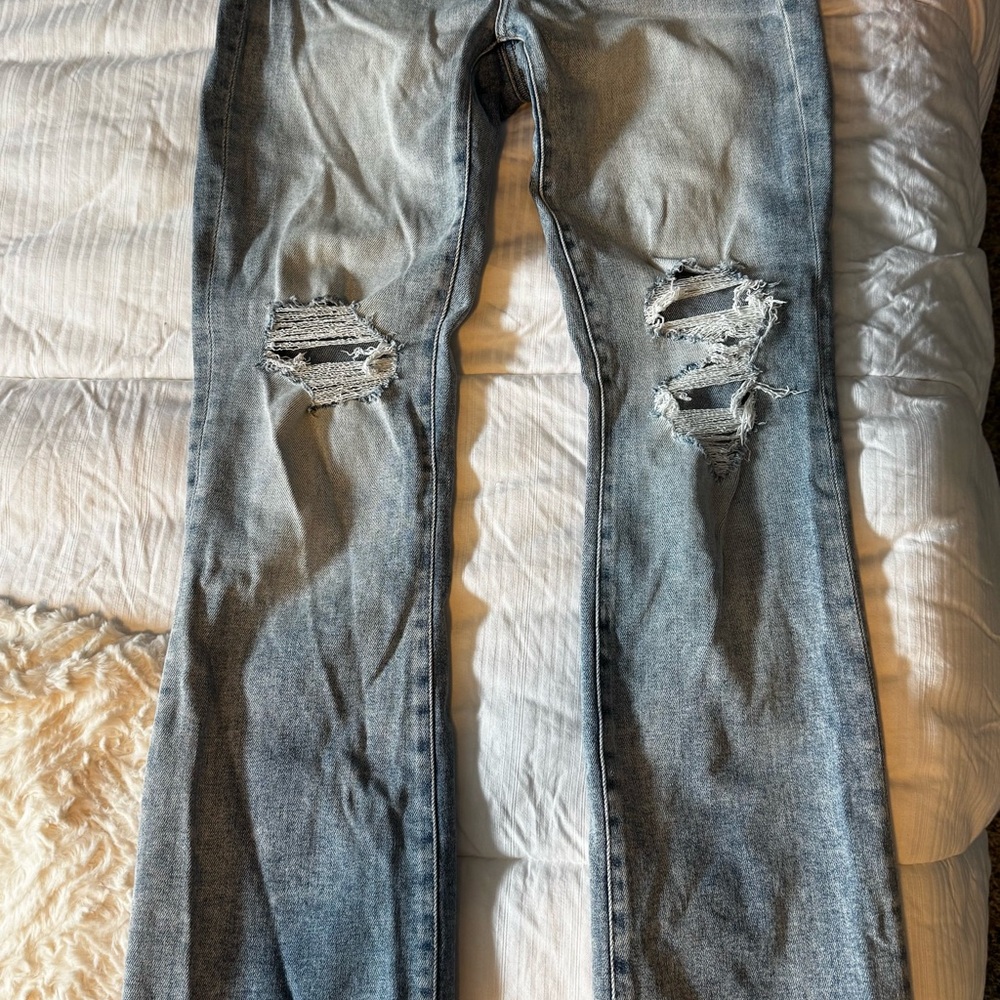Buckle Women's Boot Cut Jeans - Distressed Blue